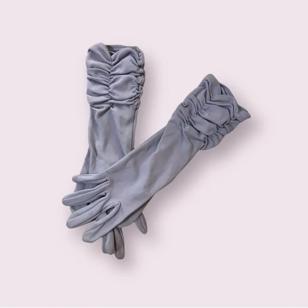 Elegant Vintage Periwinkle Ruched Women's Gloves